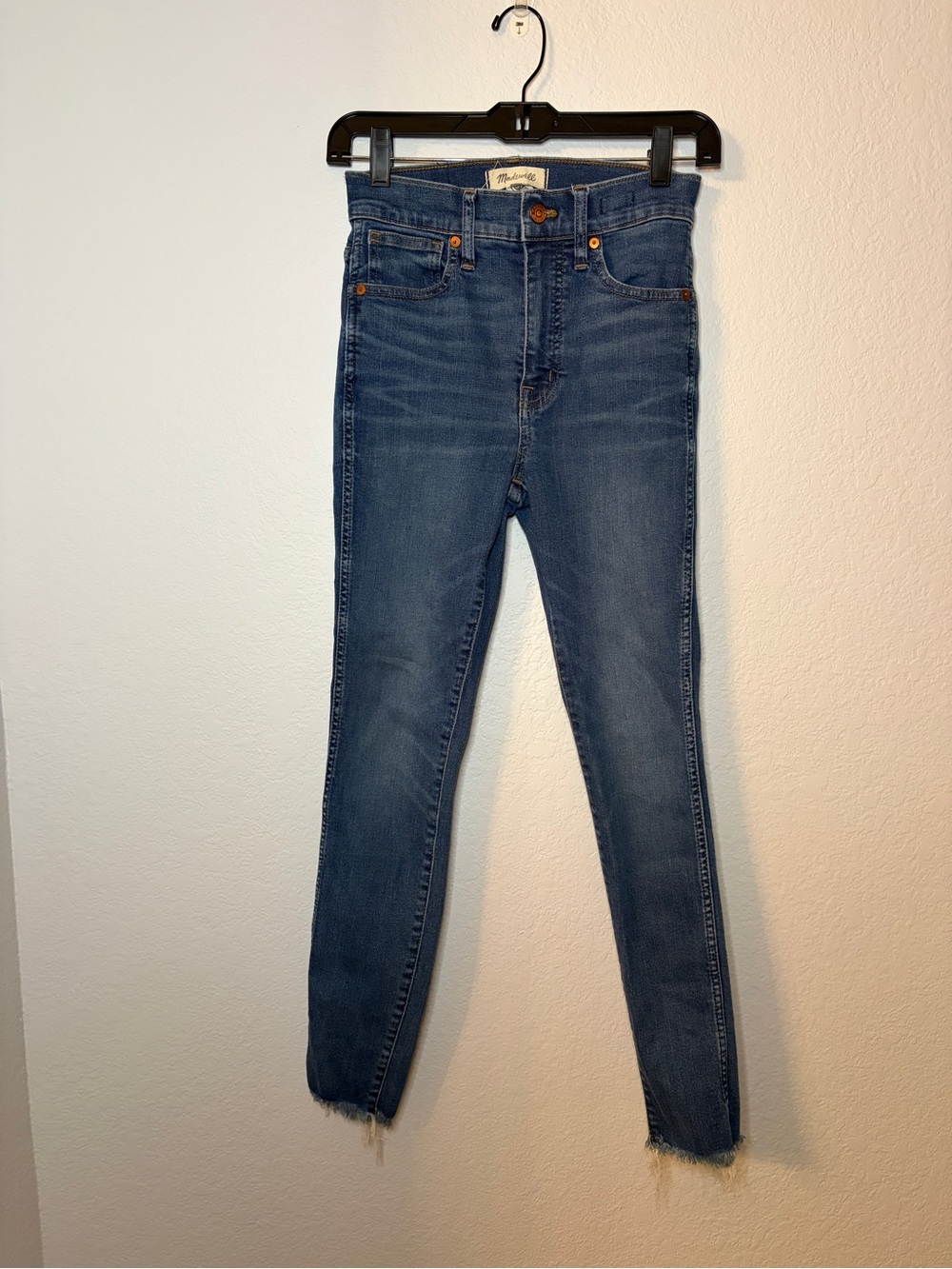 Madewell 10” High-Rise Skinny Jeans Size 25 Raw Hem